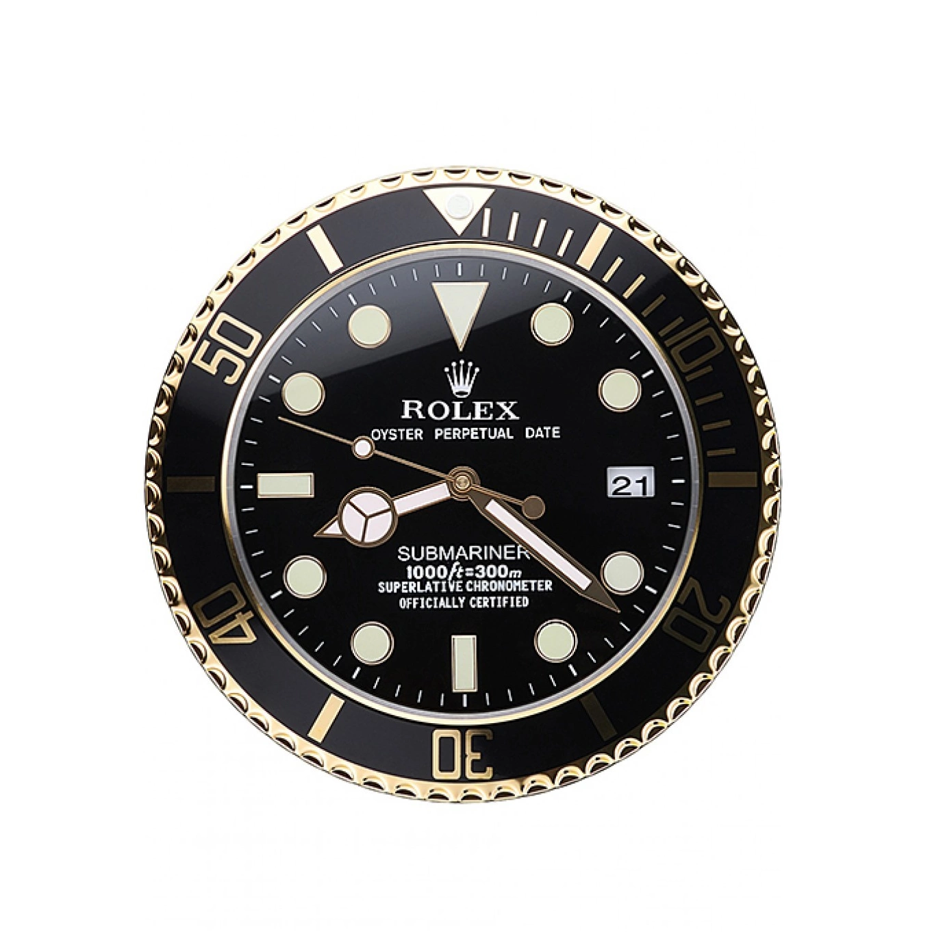 Aaa replica watch 622476 Clock Black-Gold Rolex Wall Submariner 0717